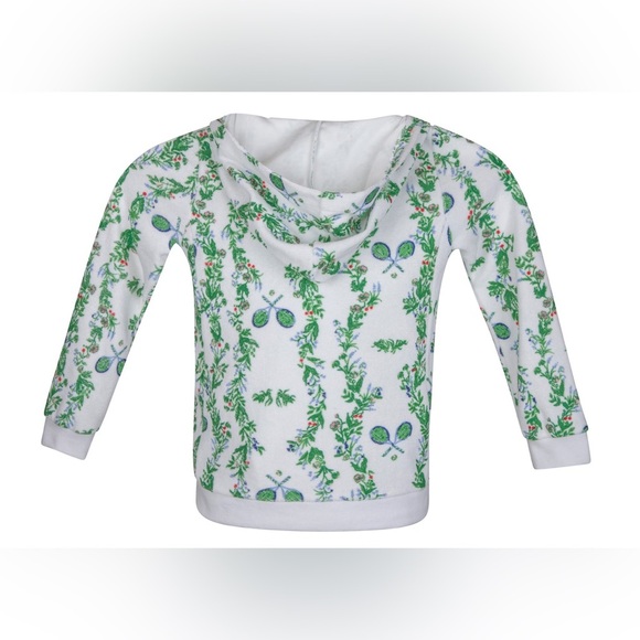 Club & Court Girls 4 Bespoke Court Luxe Terry‎ Cloth Hoodie Floral Folly Print - Picture 9 of 10